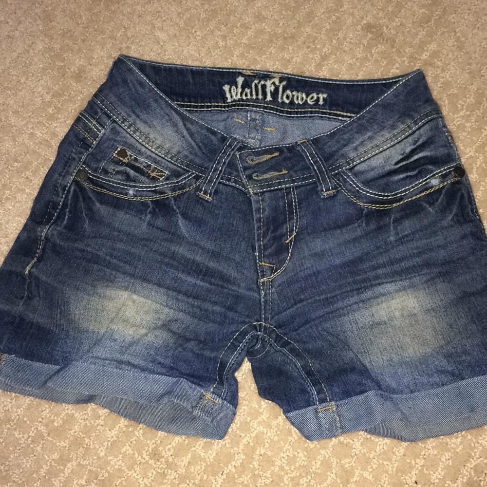 Wallflower Distressed Denim Shorts